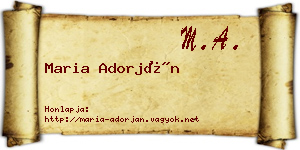 Maria Adorján névjegykártya